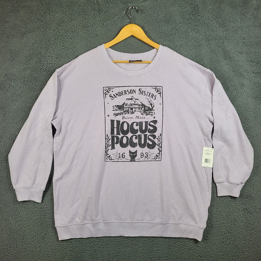 Disney Hocus Pocus Sanderson Sisters Sweatshirt Lilac Mineral Wash 1X
